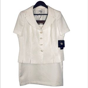 Le Suit Jacket & Skirt Suit Vanilla Ice Womens Size 14